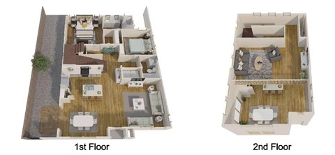 Floor plan for 2 beds, 2 baths, 1421 sqft